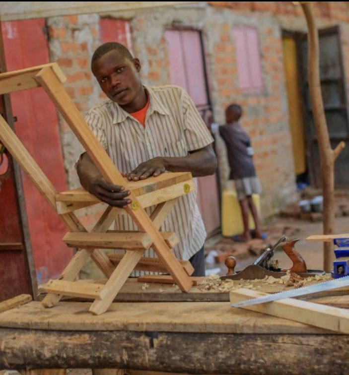 Youth in carpentry workshop
